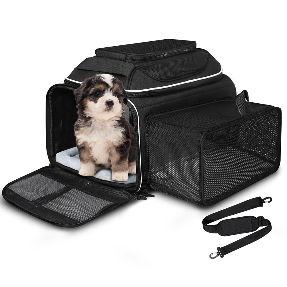 Petskd Airline Approved Expandable Pet Carrier Soft-Sided for Small Dogs Cats